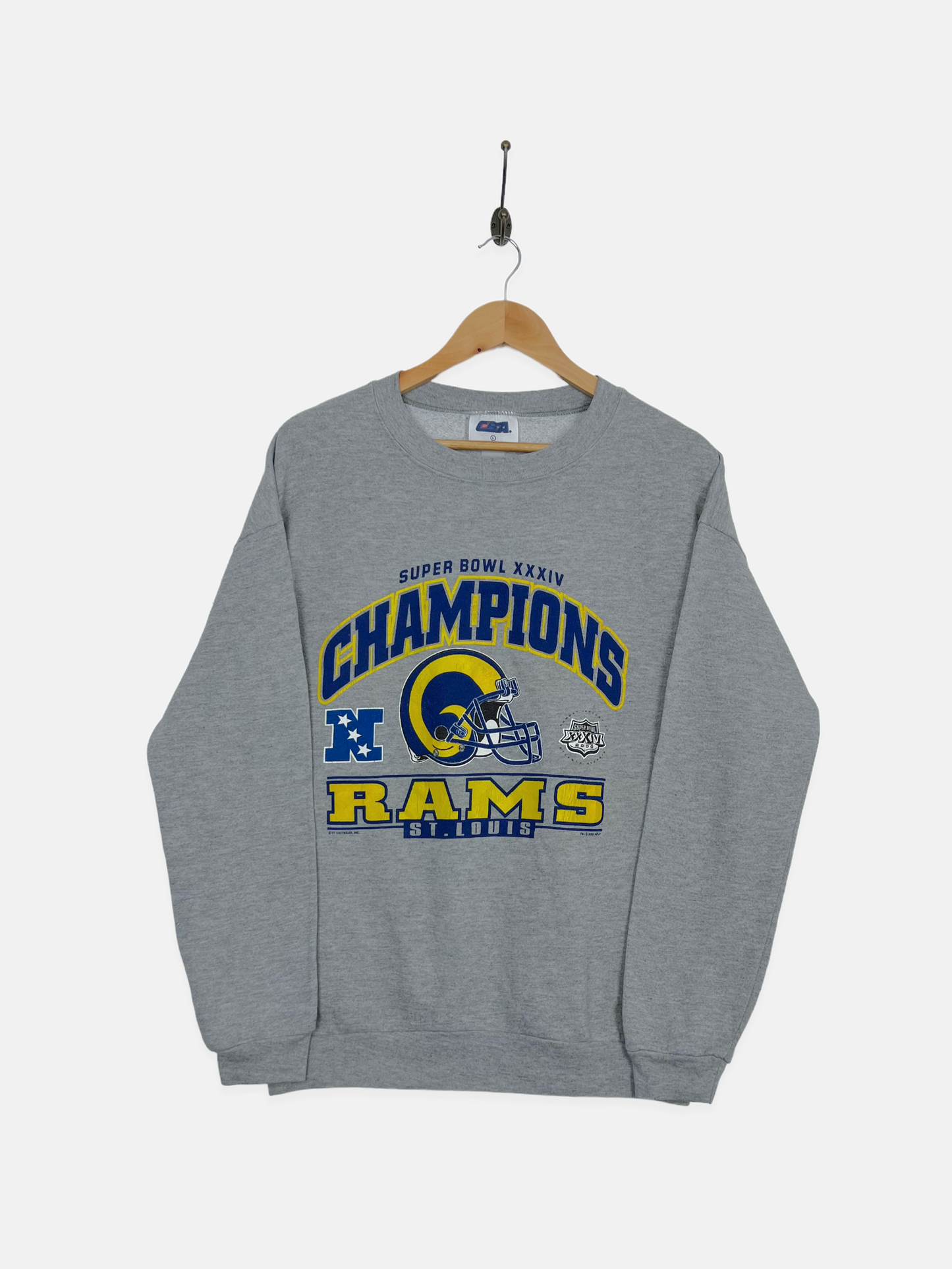St Louis Rams NFL Super Bowl XXXIV Vintage Sweatshirt Size 10