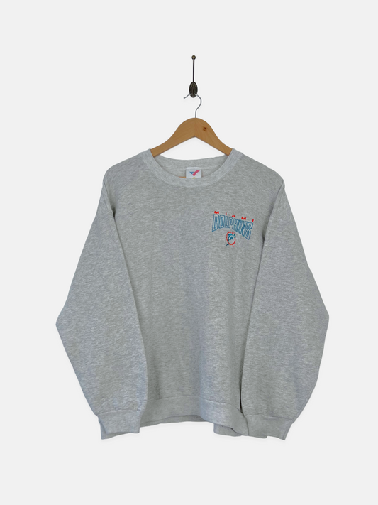 90's Miami Dolphins NFL USA Made Embroidered Vintage Sweatshirt Size M