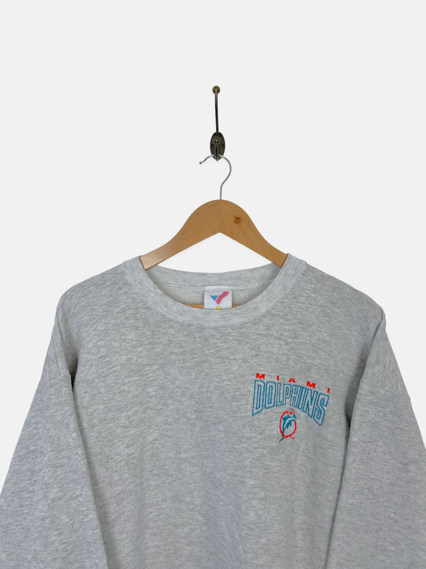 90's Miami Dolphins NFL USA Made Embroidered Vintage Sweatshirt Size M