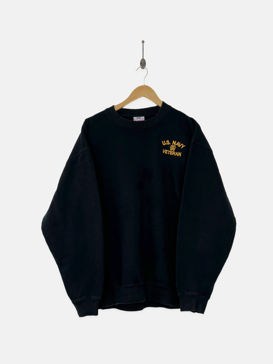 90's U.S Navy Veteran Embroidered Vintage Sweatshirt Size L-XL