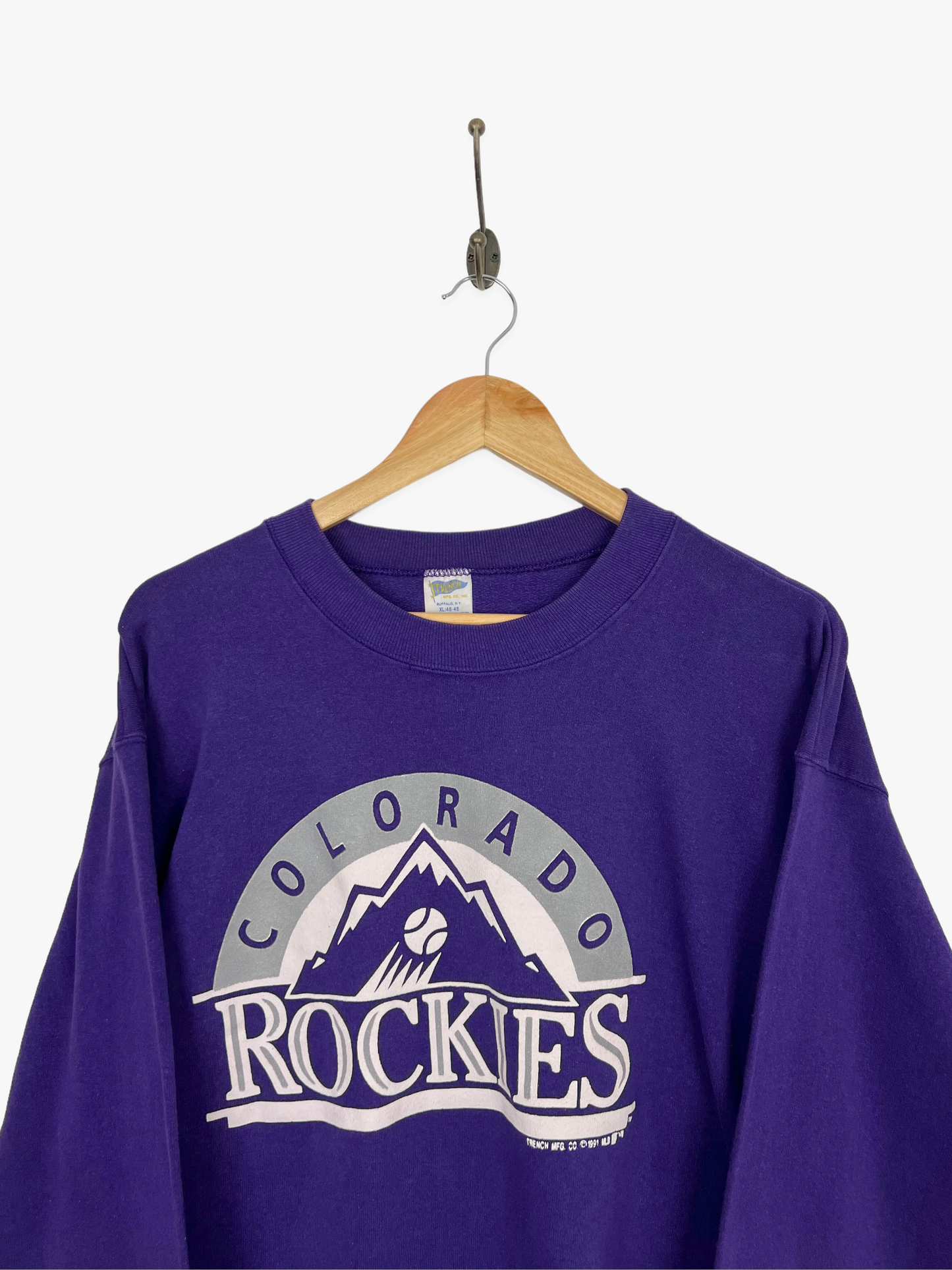 1991 Colorado Rockies MLB USA Made Lightweight Vintage Sweatshirt Size 10