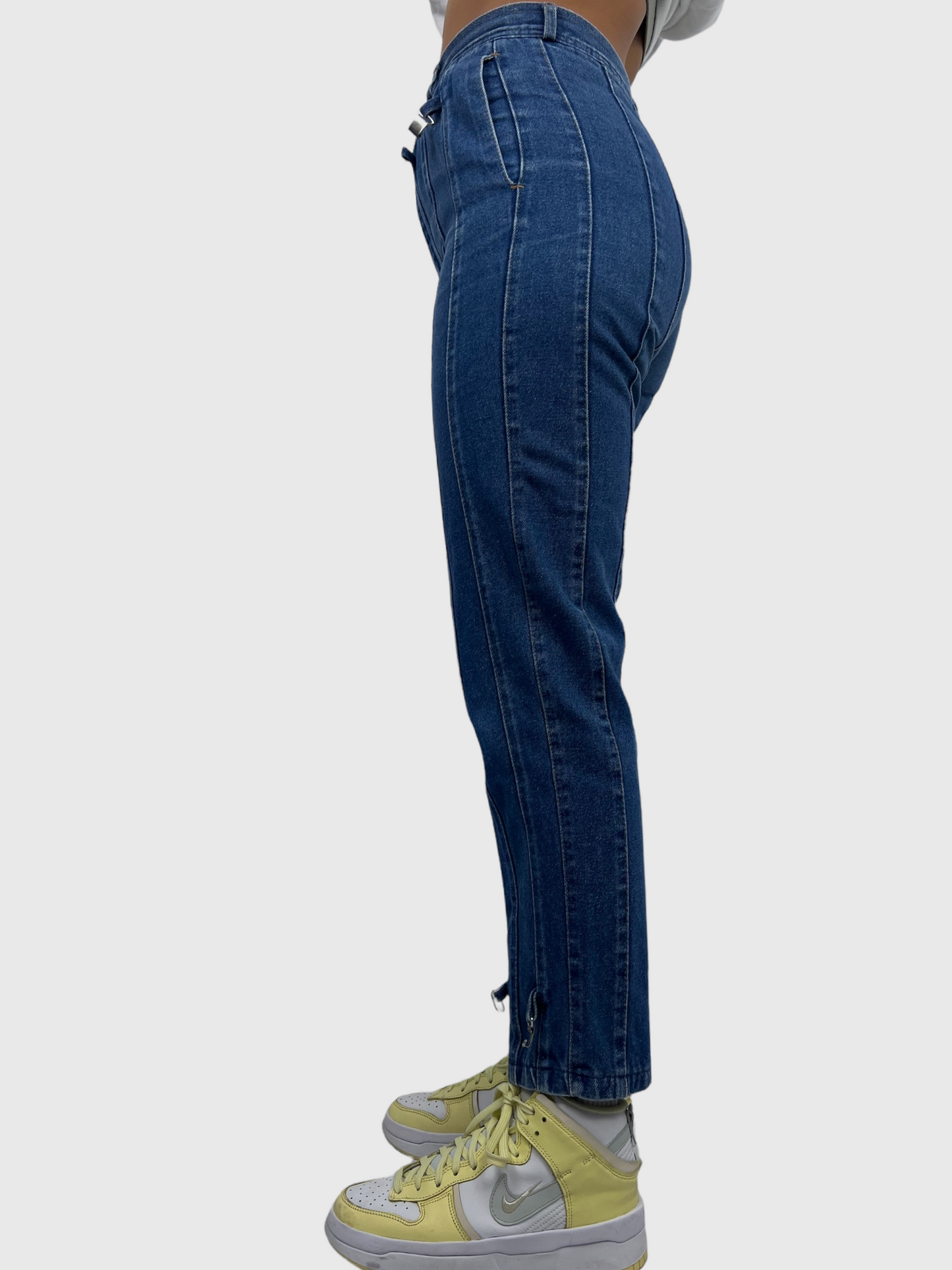 90's Vintage Denim Jeans with Buckle Details Size 6