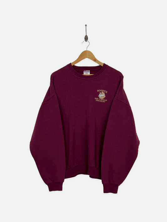 90's Bogeys Bar & Grille USA Made Embroidered Vintage Sweatshirt Size M
