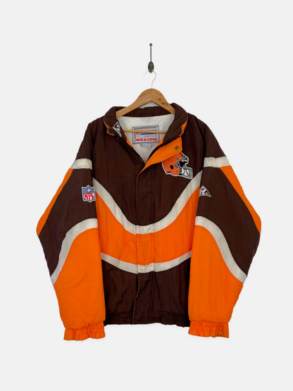 90's Cleveland Browns NFL Embroidered Vintage Puffer Jacket Size XL