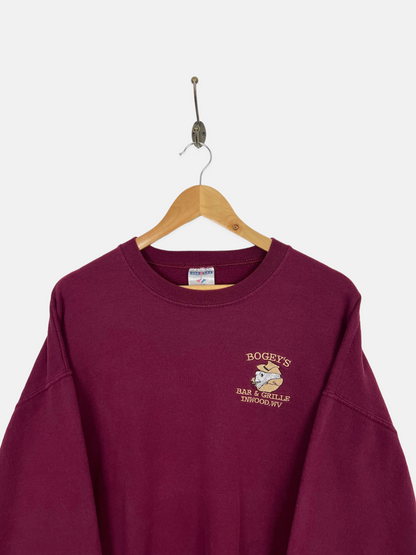 90's Bogeys Bar & Grille USA Made Embroidered Vintage Sweatshirt Size M
