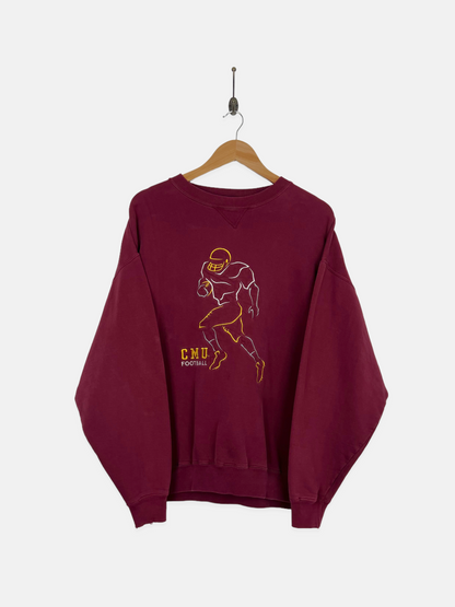 90's CMU Football Embroidered Vintage Sweatshirt Size L