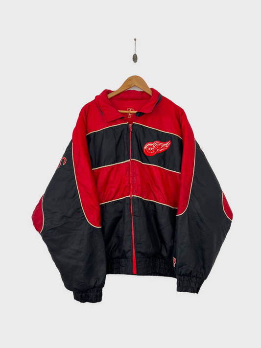 90's Detroit Redwings NHL Embroidered Vintage Puffer Jacket Size XL