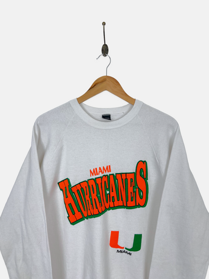90's Miami Hurricanes USA Made Vintage Sweatshirt Size 8