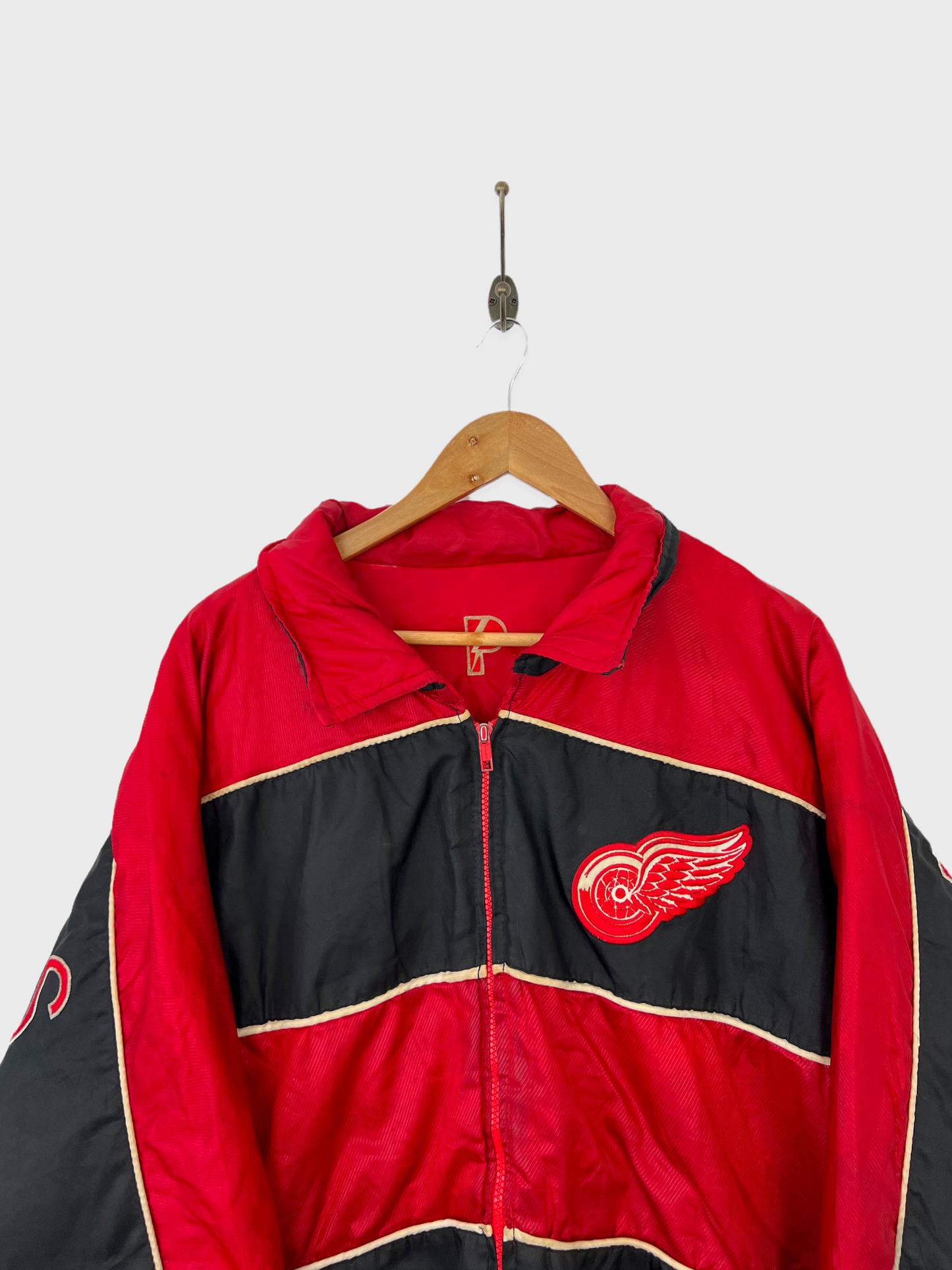 90's Detroit Redwings NHL Embroidered Vintage Puffer Jacket Size XL