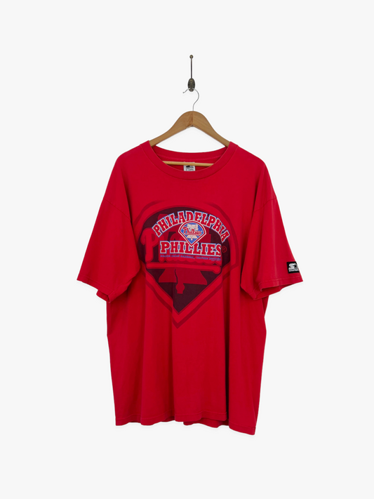 90's Philadelphia Phillies MLB Starter USA Made Vintage T-Shirt Size 2XL