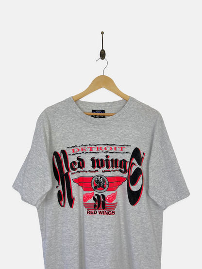90's Detroit Red Wings NHL USA Made Vintage T-Shirt Size L-XL
