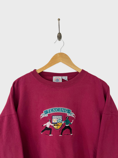90s Fencing Champion Embroidered Vintage Sweatshirt Size M-L
