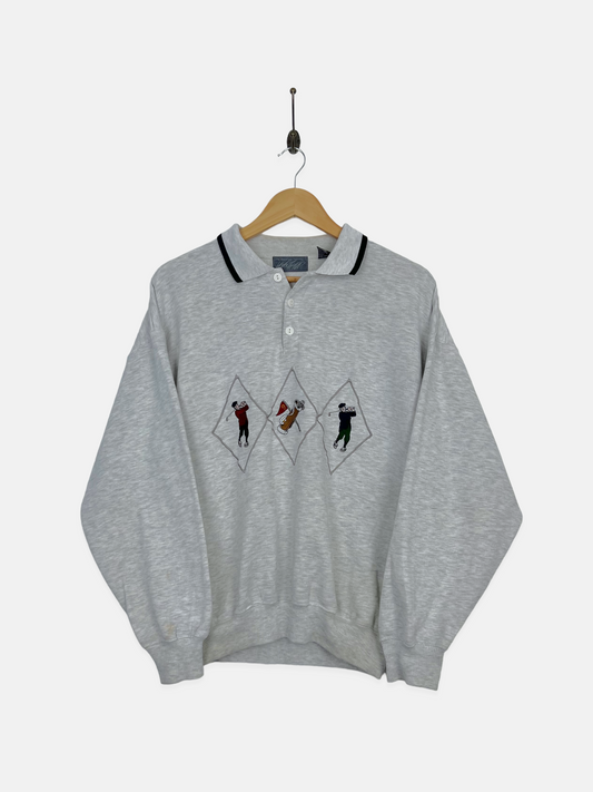 90's Golf Embroidered Vintage Collared Sweatshirt Size 10-12
