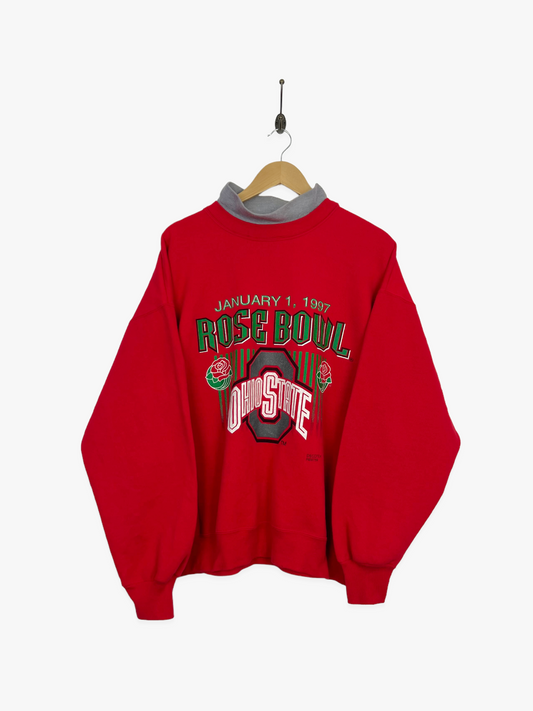 1997 Ohio State USA Made Vintage Mock-Neck Sweatshirt Size L