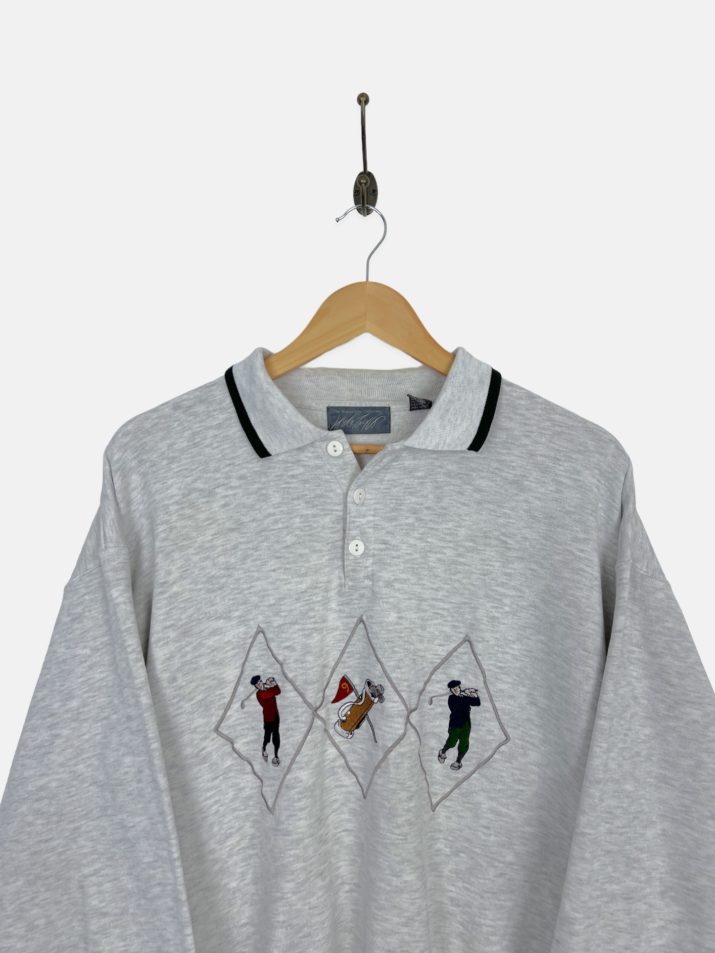 90's Golf Embroidered Vintage Collared Sweatshirt Size 10-12