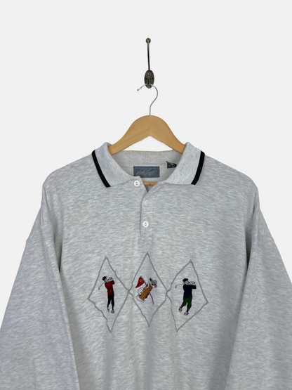 90's Golf Embroidered Vintage Collared Sweatshirt Size 10-12