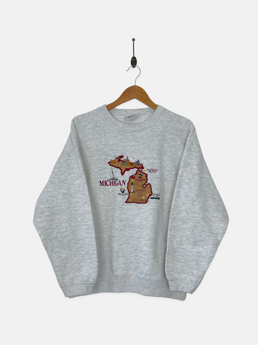 90's Michigan USA Made Embroidered Vintage Sweatshirt Size 10