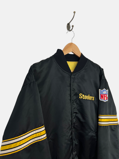 80's Pittsburgh Steelers NFL USA Made Embroidered Vintage Starter Satin Jacket Size M