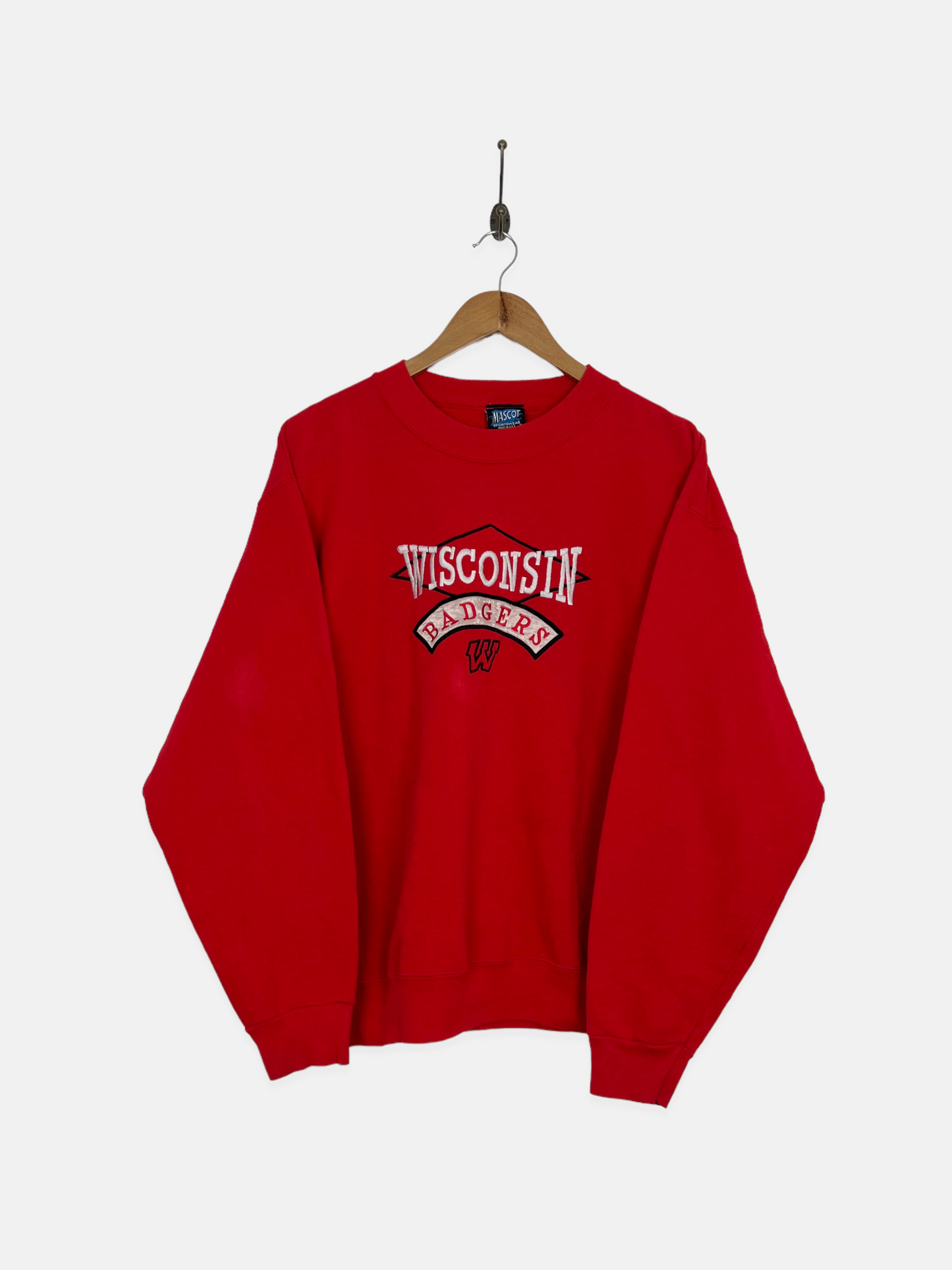 90's Wisconsin Badgers USA Made Embroidered Vintage Sweatshirt Size L