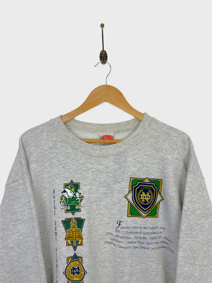 90's Notre Dame USA Made Embroidered Vintage Sweatshirt Size 12-14