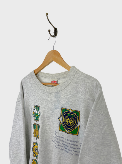 90's Notre Dame USA Made Embroidered Vintage Sweatshirt Size 12-14