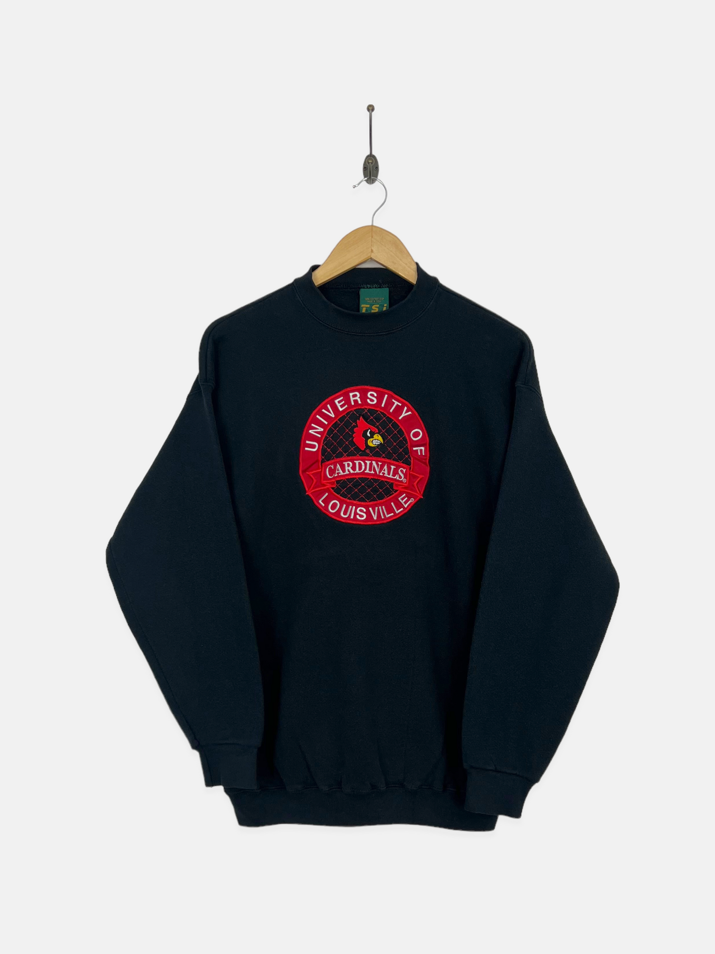 90's Louisville Cardinals USA Made Embroidered Vintage Sweatshirt Size 8-10