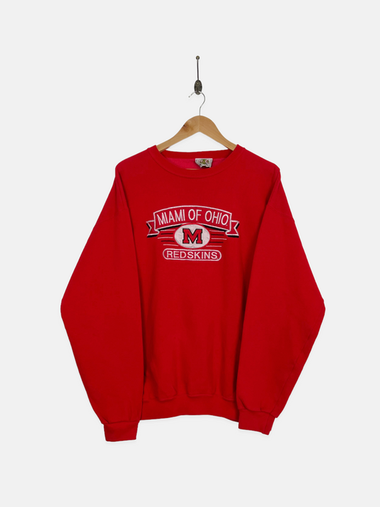 90's Miami University Redskins USA Made Embroidered Vintage Sweatshirt Size L