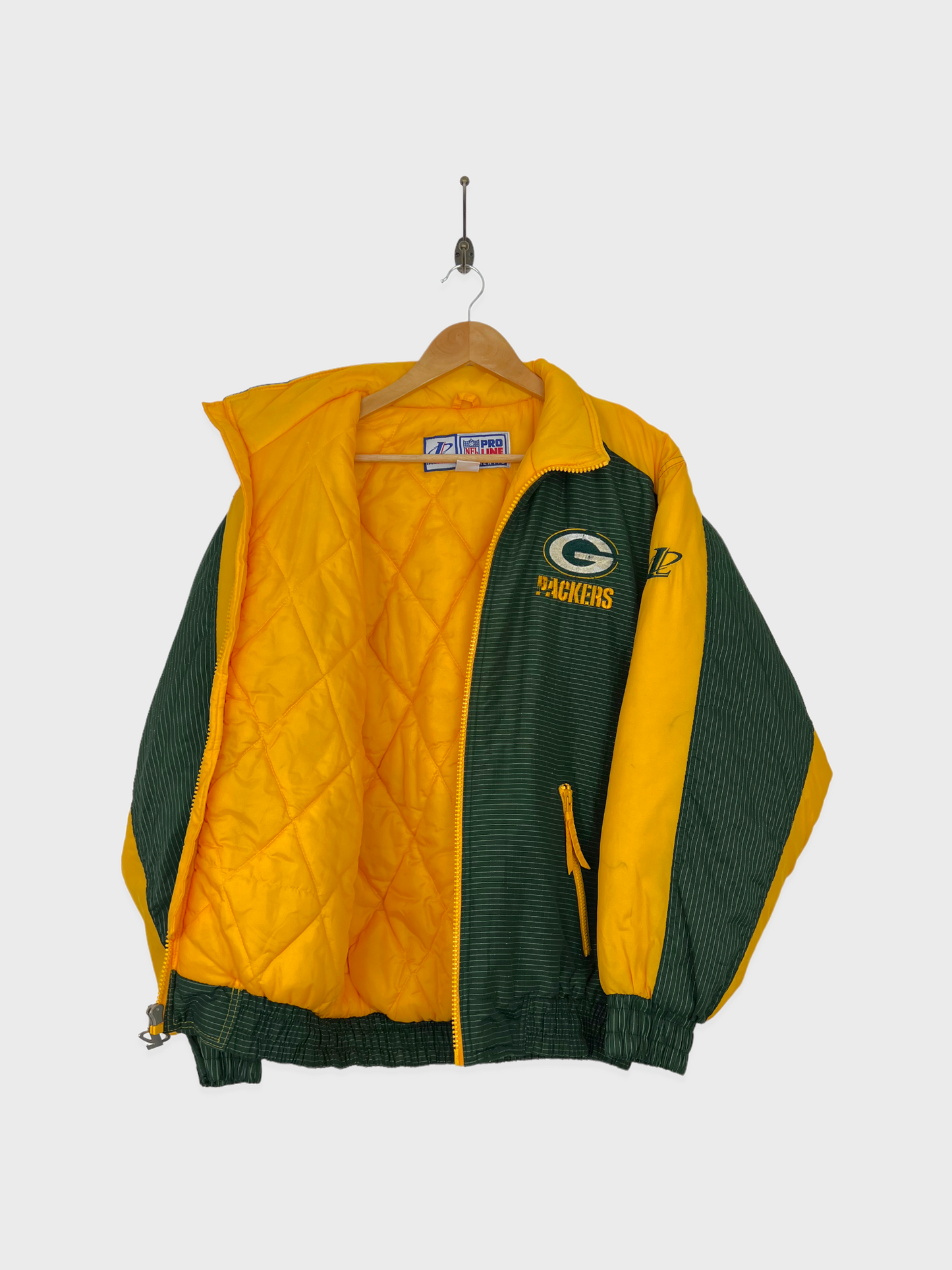 90's Green Bay Packers NFL Embroidered Vintage Puffer Jacket Size 10-12