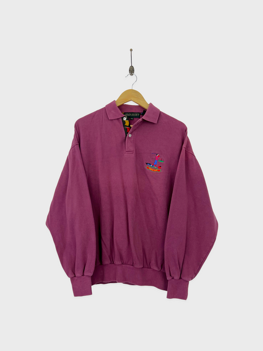 90's Lyle & Scott Golf Embroidered Vintage Collared Sweatshirt Size M-L