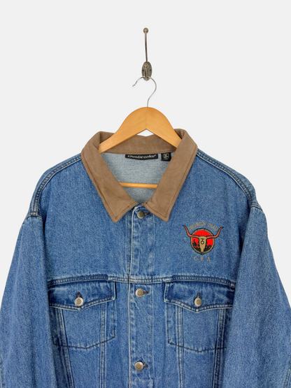 90's Chisholm Trail Embroidered Vintage Denim Jacket Size XL