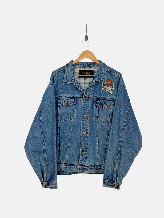 90's Prayer Mountain In The Ozarks Embroidered Vintage Denim Jacket Size M-L
