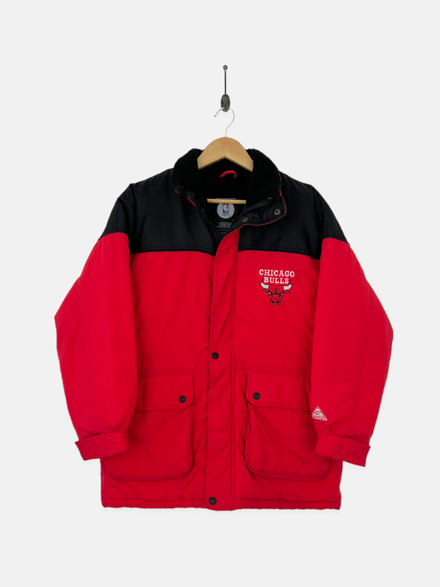 90's Chicago Bulls NBA Embroidered Vintage Puffer Jacket Size M