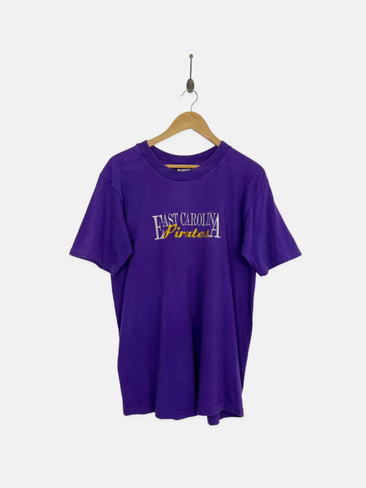 90's East Carolina Pirates USA Made Embroidered Vintage T-Shirt Size 10