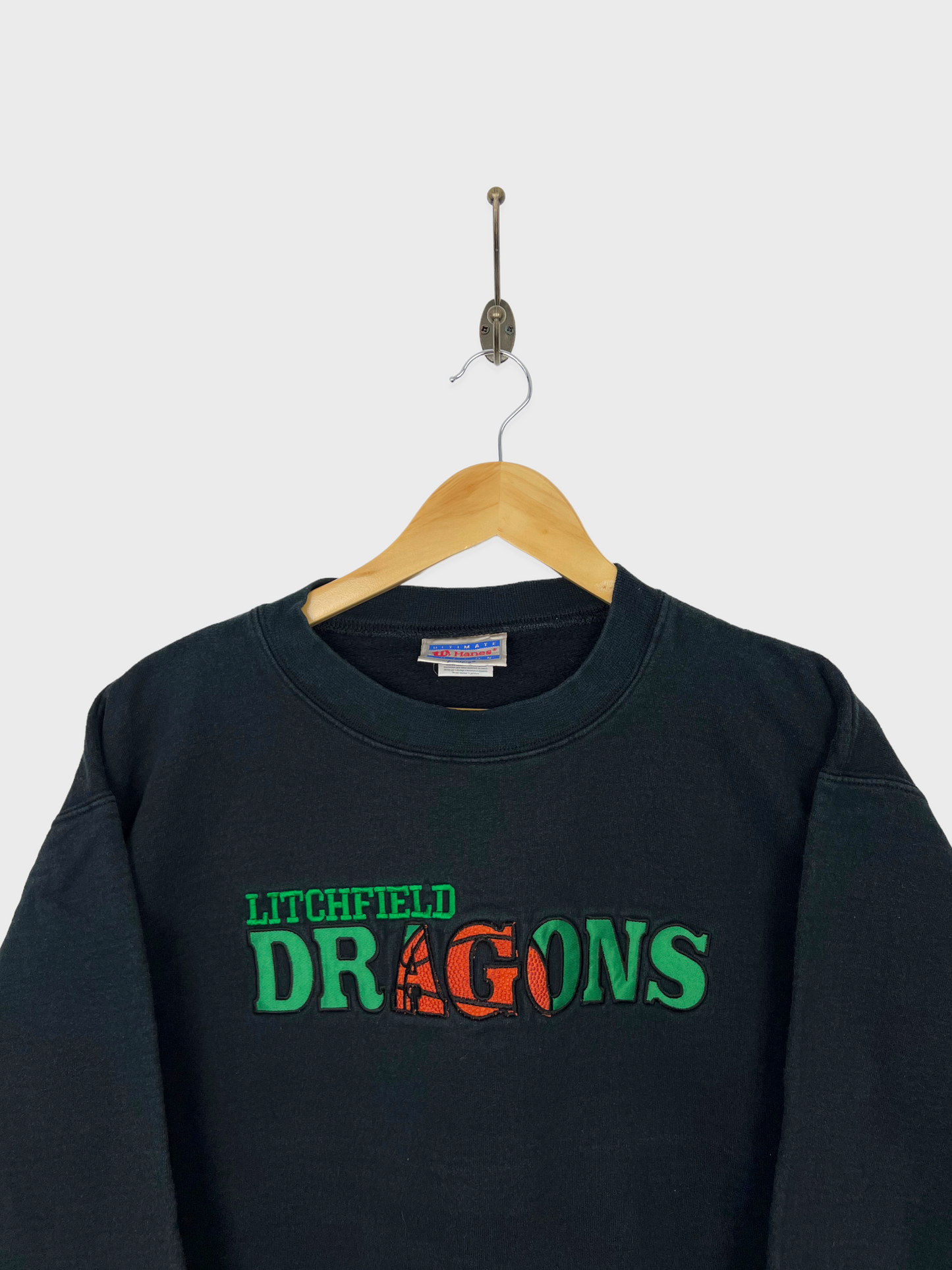 90's Litchfield Dragons Embroidered Vintage Sweatshirt Size 8