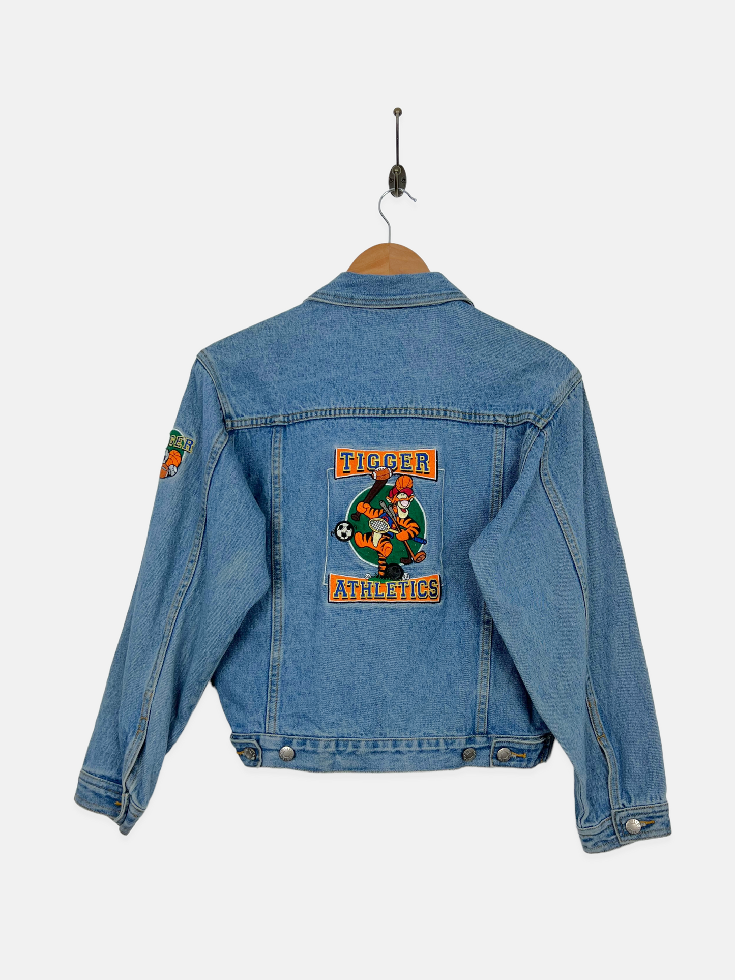 90's Disney Tigger Athletics Embroidered Vintage Denim Jacket Size 4-6