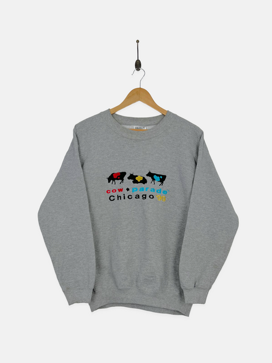 1999 Chicago Cow Parade Embroidered Vintage Sweatshirt Size8