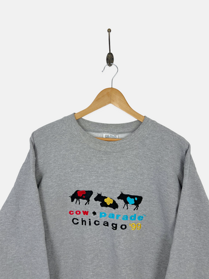 1999 Chicago Cow Parade Embroidered Vintage Sweatshirt Size8