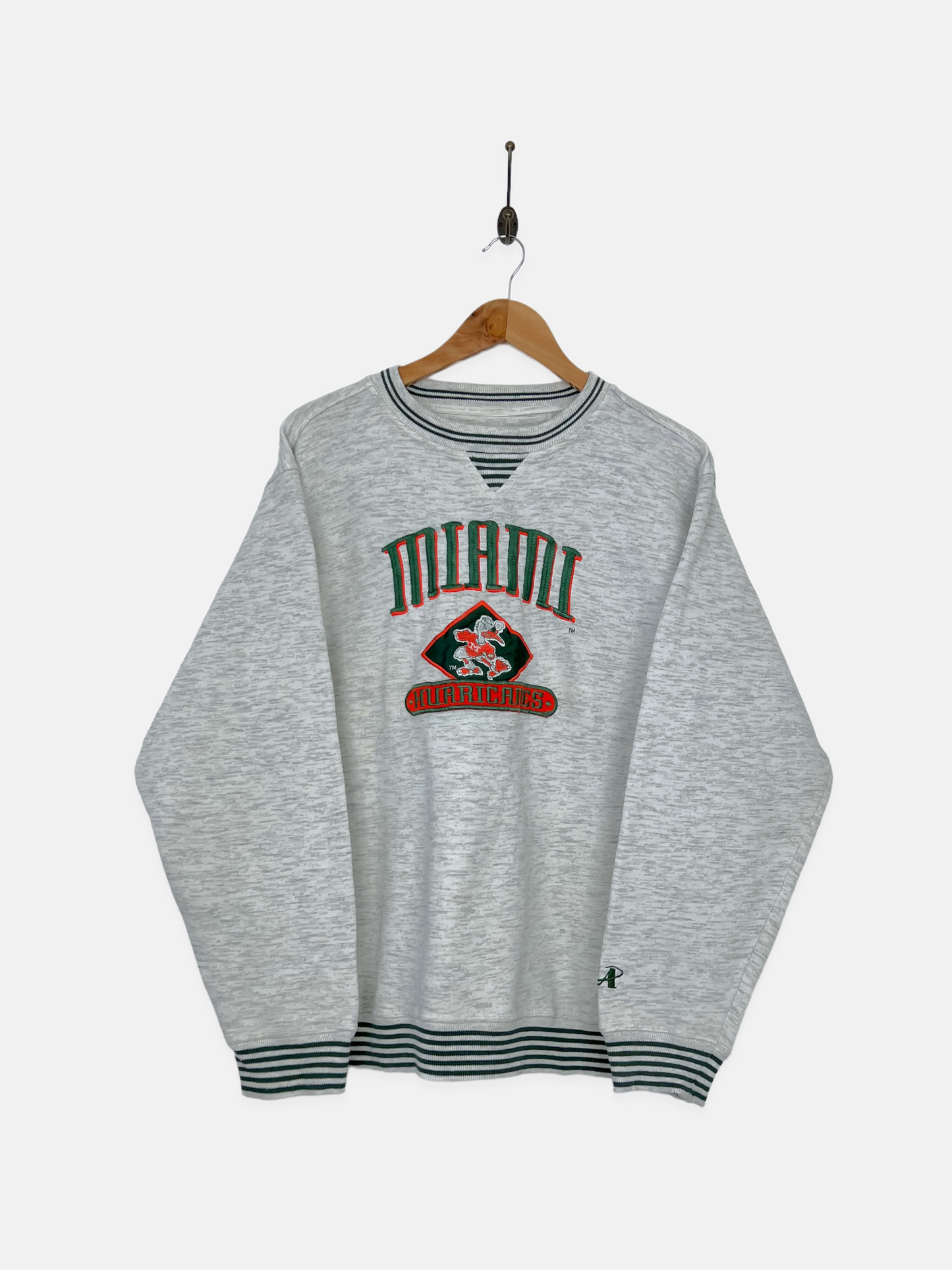 90's Miami Hurricanes Embroidered Vintage Sweatshirt Size M