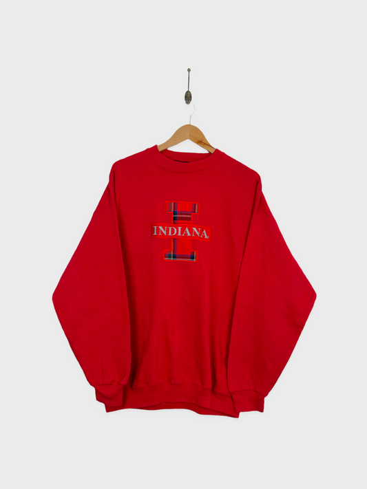90's Indiana Uni USA Made Embroidered Vintage Sweatshirt Size L-XL