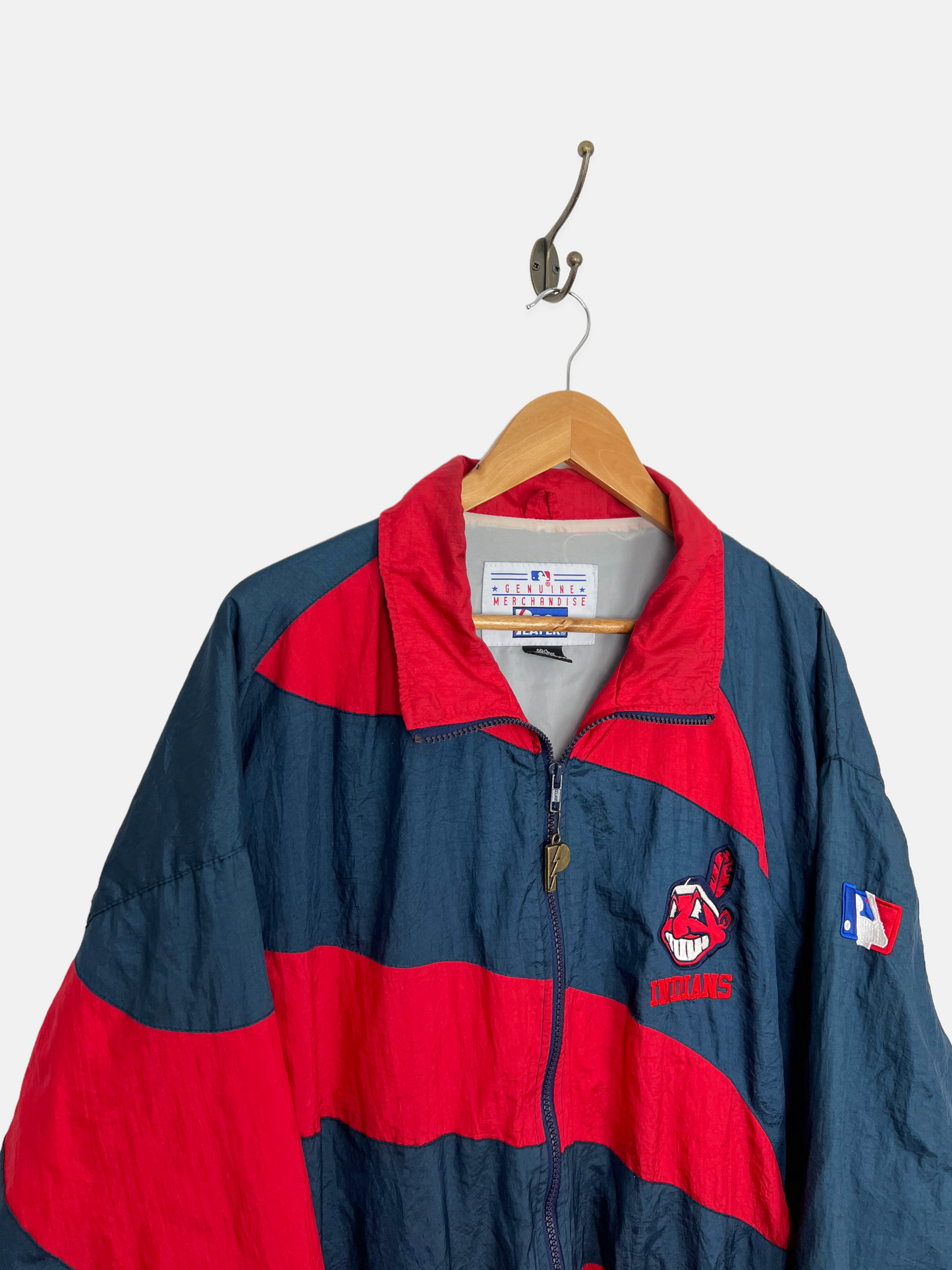 90's Cleveland Indians MLB Embroidered Vintage Jacket Size M-L