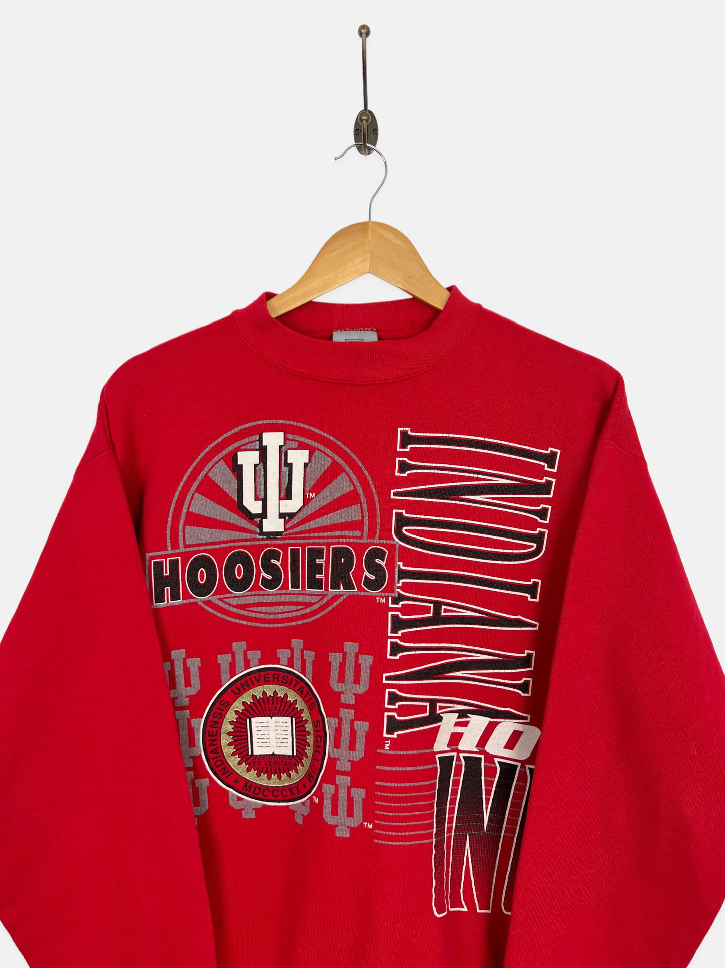 90's Indiana University Hoosiers USA Made Vintage Sweatshirt Size 10