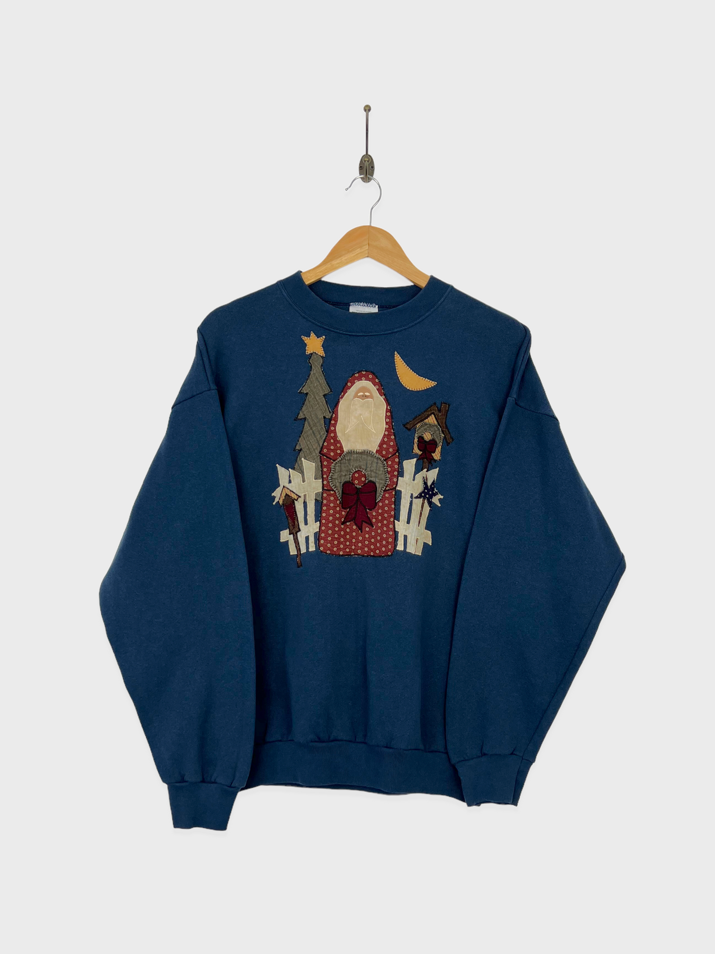 90's Christmas USA Made Embroidered Vintage Sweatshirt Size 10