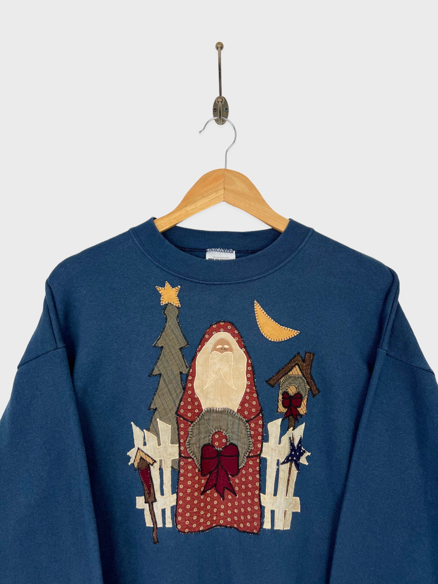 90's Christmas USA Made Embroidered Vintage Sweatshirt Size 10