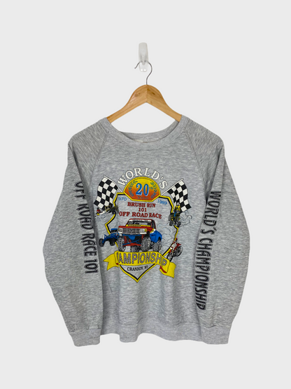 1989 Brush Run Off Road Racing USA Made Vintage Sweatshirt Size 8