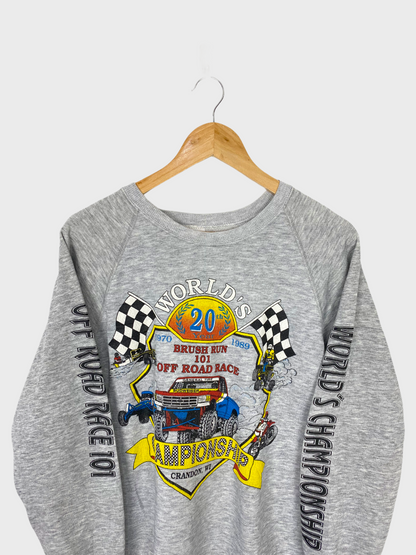 1989 Brush Run Off Road Racing USA Made Vintage Sweatshirt Size 8