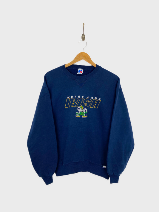 90's Notre Dame Embroidered USA Made Vintage Sweatshirt Size 8