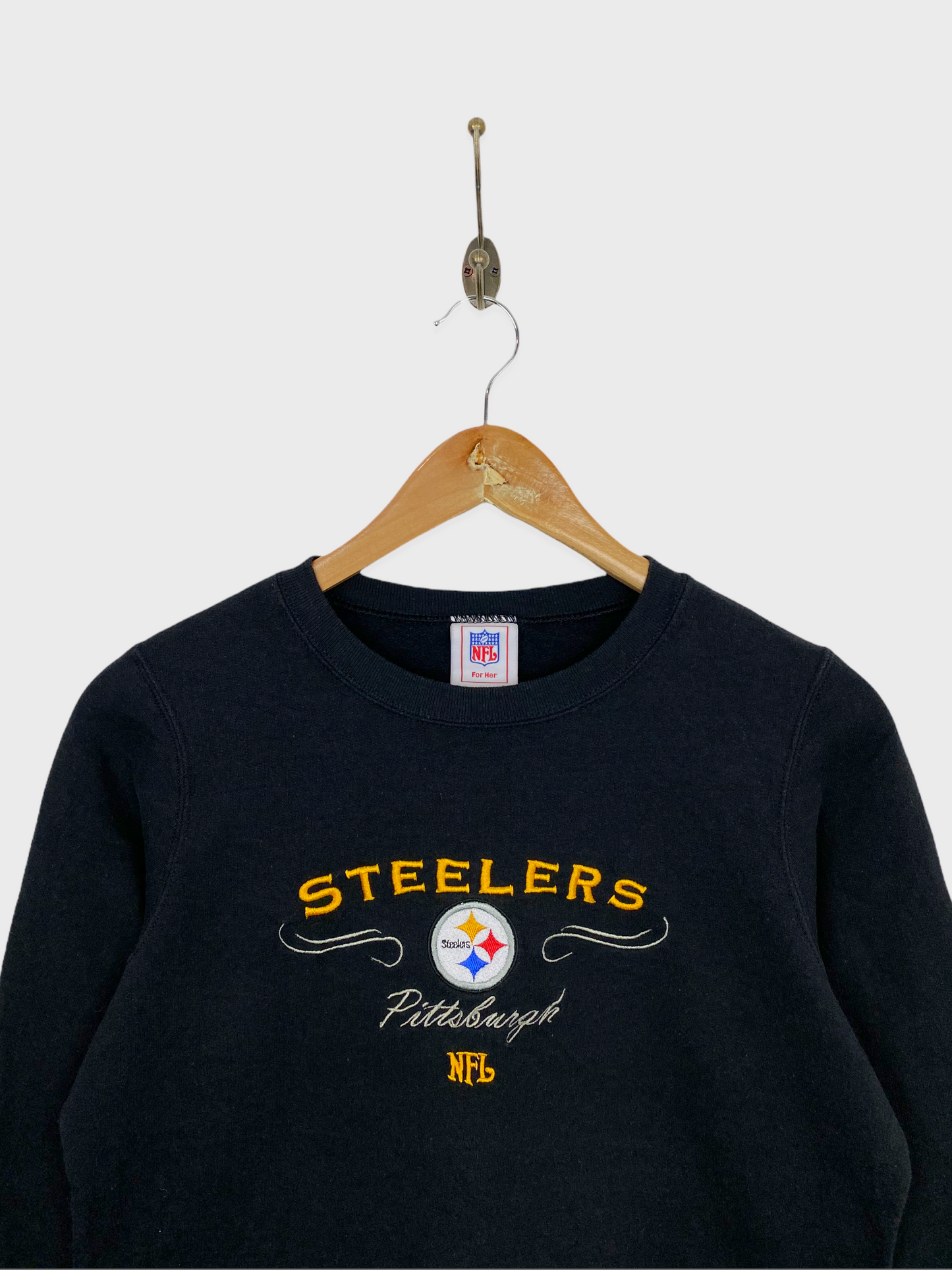 90's Pittsburgh Steelers NFL Embroidered Light Vintage Sweatshirt Size 4-6