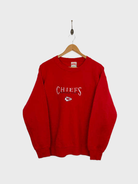 90's Kansas Chiefs NFL USA Made Embroidered Vintage Sweatshirt Size 10-12