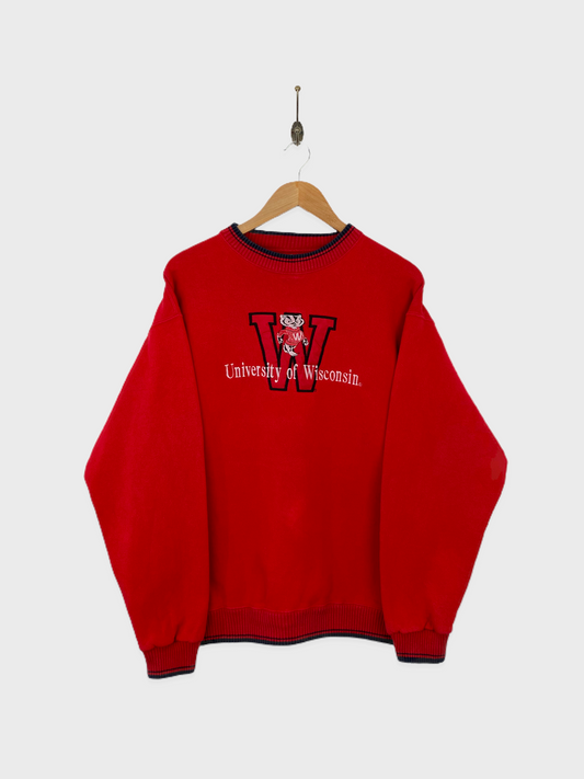 90's Wisconsin University Badgers Embroidered Vintage Sweatshirt Size 10-12