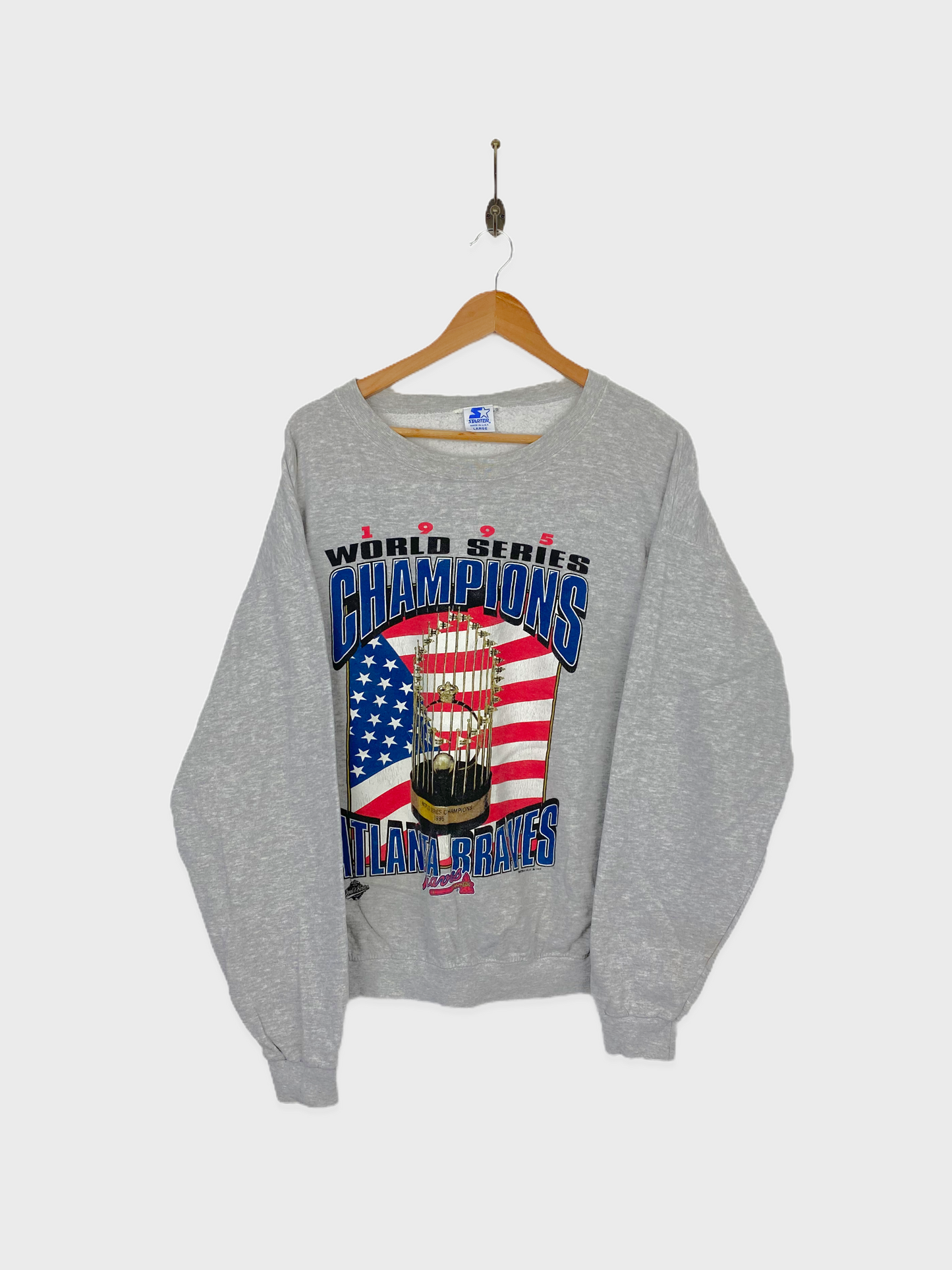 1995 Atlanta Braves MLB USA Made Vintage Sweatshirt Size L